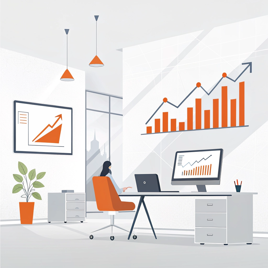 Professional lead generation concept for a light theme.
