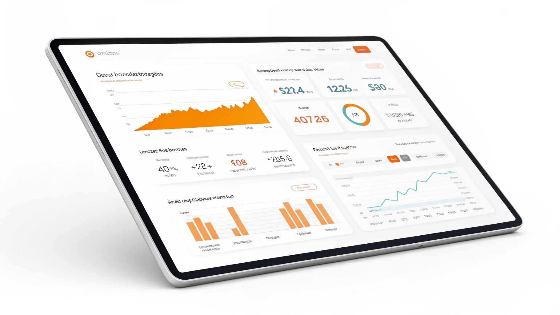 Modern AI data visualization on a clean white background.