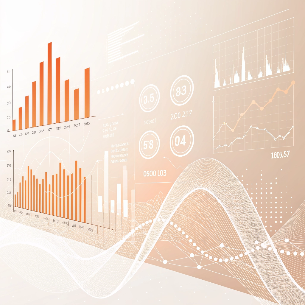 Smart analytics dashboard abstract background.